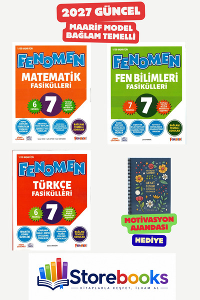 Fenomen Yayıncılık 7.Sınıf Matematik-Fen-Türkçe Fasikül Konu Anlatımlı Soru B...