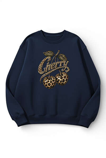 uyguntarz Unisex Soft Textured Leopard Cherry Printed Design Oversize 3 Threa...