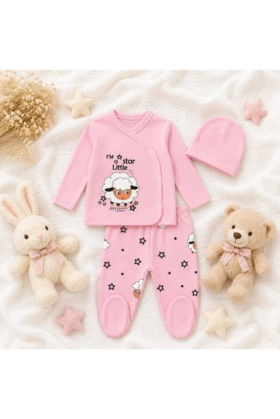 BEBELON Kuzucuk Printed 3-Piece Baby Set
