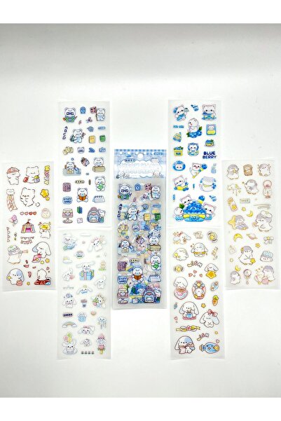 Kağıt Gemi Dükkan Kawaii Uyku ve Okul Temalı 6 Yaprak 149 Adet Sticker Seti/E...