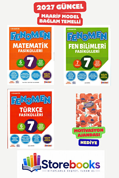 Fenomen Yayıncılık 7.Sınıf Matematik-Fen-Türkçe Fasikül Konu Anlatımlı Soru B...