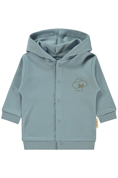 Civil Baby Cardigan cu glugă din bumbac organic pentru 1-12 luni - Albastru