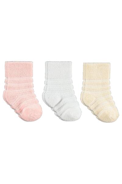 Civil Baby Circled Basic Towel 6-3 Piece Baby Girl Socks Set