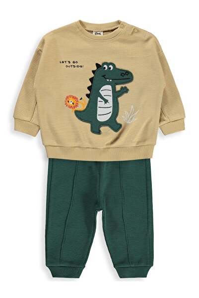 Civil Baby Crocodile Printed 6-18 Months Set - Light Camel