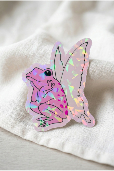 Plumie Pembe Kanatlı Kurbağa Laminasyonlu Sticker – Fantastik Kawaii Defter, ...