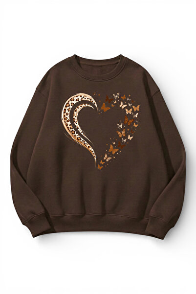 uyguntarz Unisex Soft Textured Leopard and Butterfly Heart Printed Design Ove...