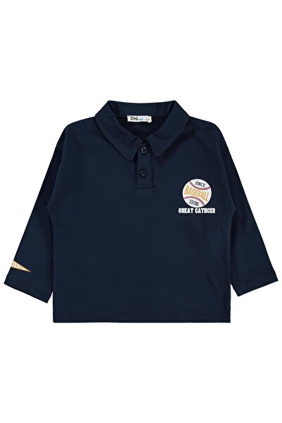 Civil Boys Baseball Printed Sweatshirt for Ages 2-5 - Navy Blue