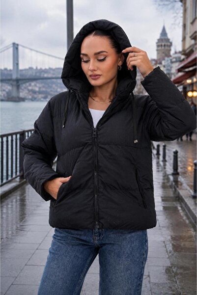 ŞİMAL Kadın Taş İşlemeli Kapüşonlu Şişme Mont 265300 -