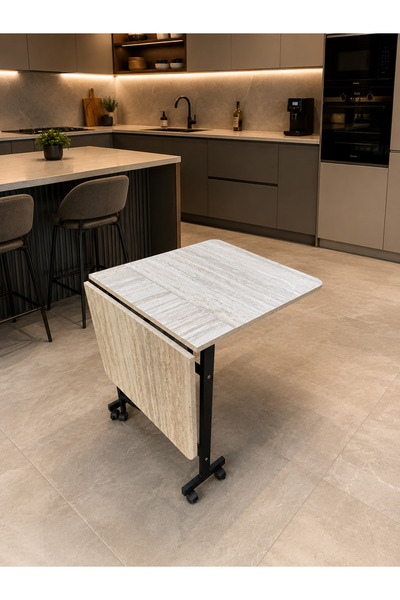 akconcept Miray 70x110 Traverten taş desen Açılabilir Katlanabilir Tekerlekli...