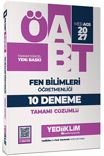 Yediiklim Yayınları 2027 MEB AGS ÖABT Fen Bilimleri Öğretmenliği Tamamı Çözüm...