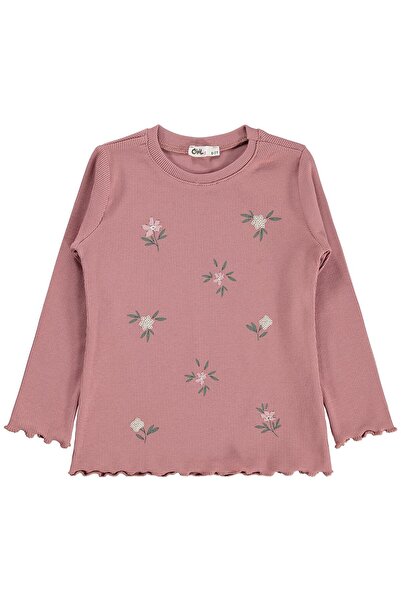 Civil Girls Hanorac cu imprimeu floral pentru copii de 6-9 ani - Liliac