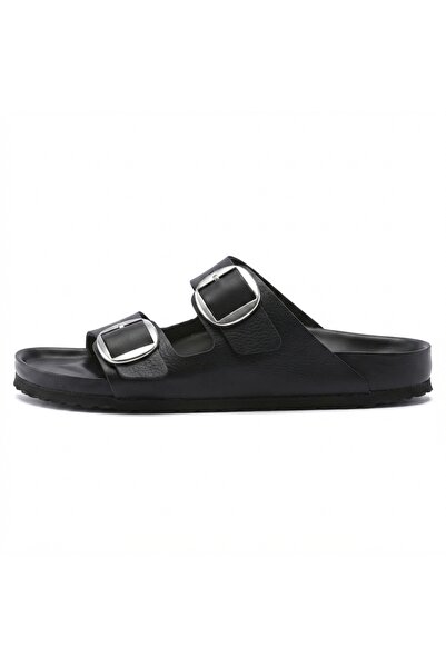 Bequemere Mk205 Black Genuine Leather Full Covered Cork Sole Double Buckle Un...