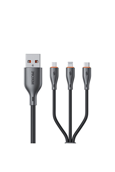 wekome Καλώδιο USB σε Lightning / micro USB / Type-C Μαύρο 1.2μ WDC-79 250917