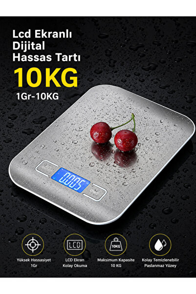 Genel Markalar Mutfak Tartısı Hassas Dijital Mutfak Terazisi 10 Kg Paslanmaz ...