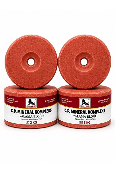 CP Kırmızı Yalama Taşı 3 kg 4 Adet (Büyükbaş ve Küçükbaş)