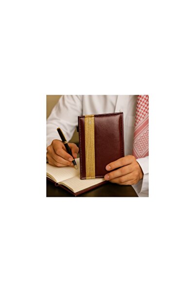 AMAD CRAFT دفتر ملاحظات من الجلد المعاد تدويره مزين بتطريز زاري يدوي الصنع