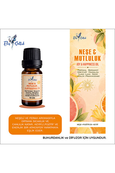 Neşe ve Mutluluk | Joy & Happiness Buhurdanlık Doğal Uçucu Yağ Karışımı 10 ml