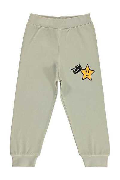 Civil Boys Smiling Star Printed 2-5 Years Old Sweatpants Km - Gray