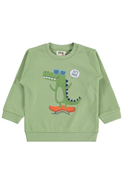Civil Baby Crocodile Printed 6-18 Months Sweatshirt - Green