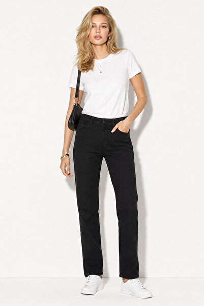 VENA Kadın Gabriel Carbon Black Straight Fit Jean Pantolon-Carbon Black
