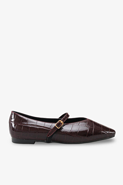 İNNABUTİKK Corine Women's Ballerinas - Burgundy Crocodile