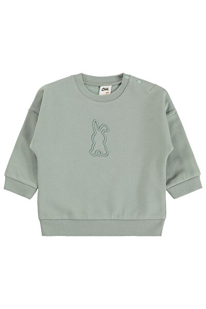 Civil Baby Rabbit Printed Basic Sweatshirt for 6-18 Months - Green