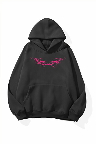 uyguntarz Unisex Soft Textured Tribal Printed Design Oversize 3 Thread Hoodie...