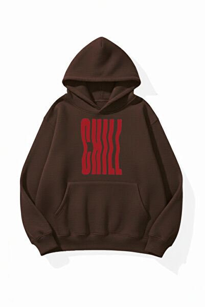 uyguntarz Unisex Soft Textured Chill Printed Design Oversize 3 Thread Hoodie ...