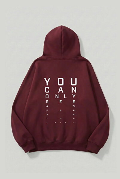 uyguntarz Unisex Soft Textured Focus Printed Design Oversize 3 Thread Hoodie ...