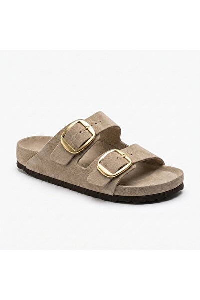 Bequemere Mk205 Beige Genuine Suede Leather Full Covered Cork Sole Double Buc...