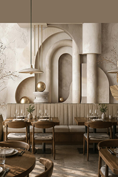 dreamwall Modern Bohem Heykel Desenli Tek Parça Tekstil Duvar Kağıdı