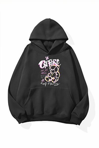 uyguntarz Unisex Soft Textured on Fire Risk Printed Design Oversize 3 Thread ...