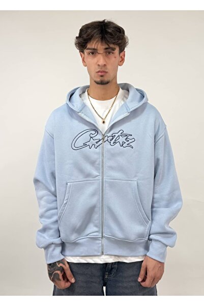 zaee CR .Nakışlı Oversize Zipp Hoodie