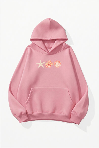 uyguntarz Unisex Soft Textured Oyster Printed Design Oversize 3 Thread Hoodie...