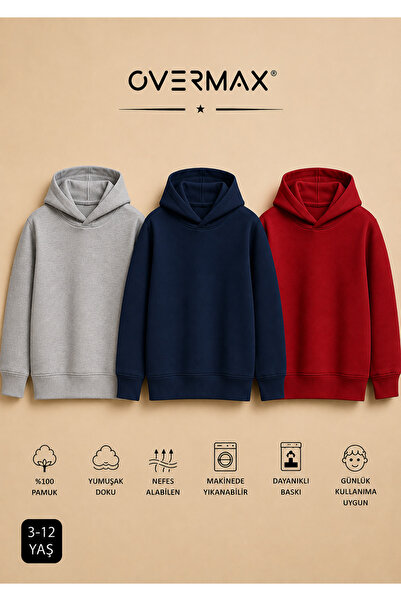 OVERMAX Children's 3-Piece Sweatshirt Set – Ages 3-12