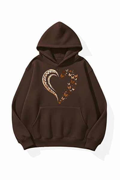 uyguntarz Unisex Soft Textured Leopard and Butterfly Heart Printed Design Ove...