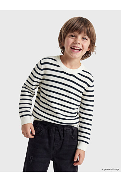 LC Waikiki Esvab • Modern & Distinctive Zero Roba Collar Striped Boys' Knitwe...