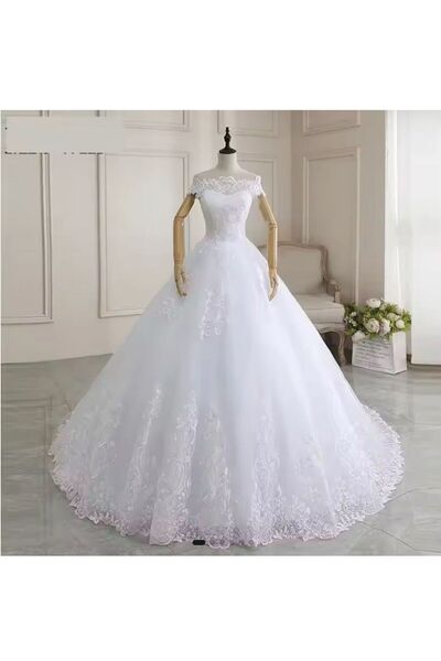 Generic Brand 2024 Half Sleeve Lace Wedding Dress, New Luxury Custom Made Isl...
