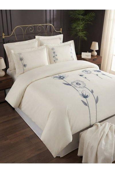 Generic Brand Elegant Series - 100% Cotton, Embroidered Luxury Double Duvet C...