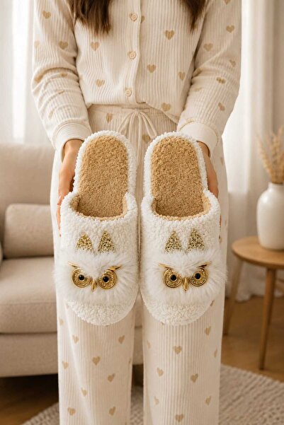 Slipcat Women'S, Owl Figured, Plush, Comfortable, Home Wear, Plush House Slip...