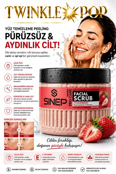 Twinkle Pop Çilek Yüz Temizleme Peelingi 500ml