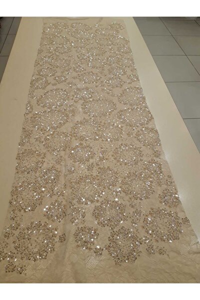 Safir Kumaş Kesip Aplik yada Motif Çıkarmalık Top Sonu Yarım Metre Taşlı Dantel