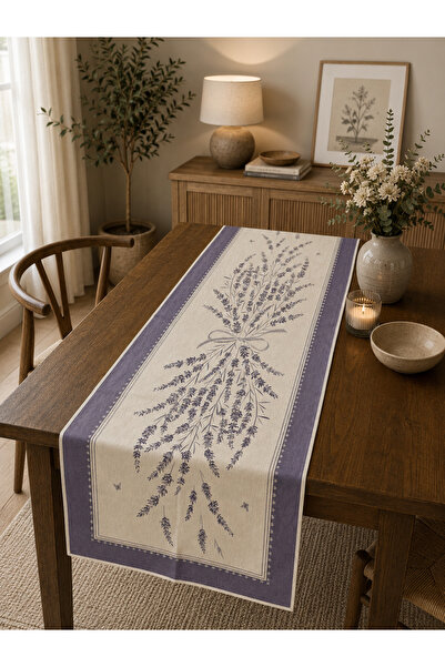 MERCI SOIE Bouquet Çift Taraflı Polikoton Jakarlı Runner 50x160 cm - Sümbül