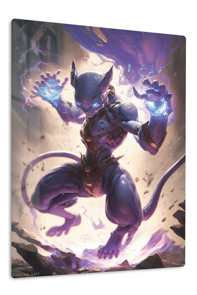 Emesa Art Mewtwo Anime Metal Wall Art