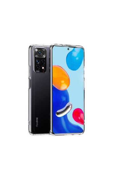 Xiaomi Redmi Note 11 Global Kılıf Kamera Korumalı Şeffaf Kalın Üstün Koruma Silikon Wolf Dizayn