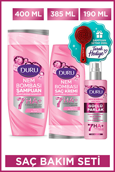 Duru Nem Bombası 7’li Hyaluronik Asit ve Seramidli Güçlü Parlak Saç Bakım Set...