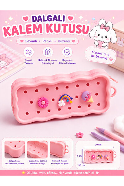 synshop Kawaii Pink Pencil Case – Large Capacity Zippered Organizer Pen Holde...