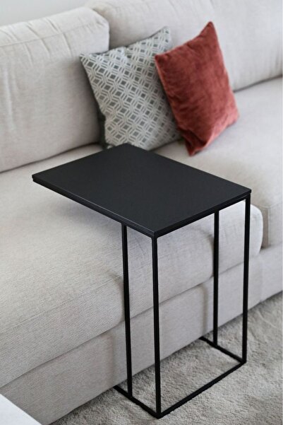 Eyzo Home Modern Yan Sehpa - Minimal Siyah C - Koltuk Sehpası
