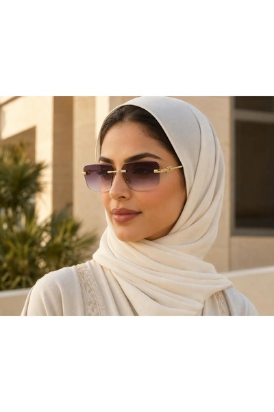 Révano نظارات شمسية مستطيلة بدون إطار للنساء - نظارات أنيقة بإطار معدني عصري