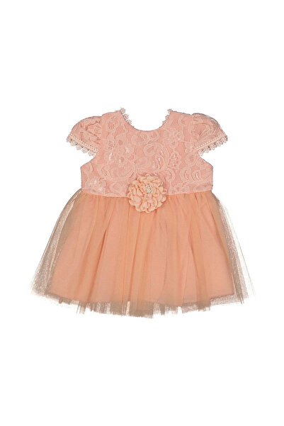 bebegen Baby Girl Salmon Floral Tulle Dress